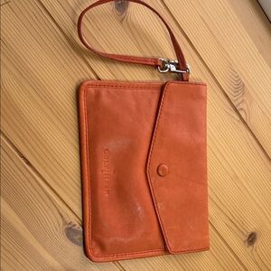 Cole Haan Orange Leather Wristlet